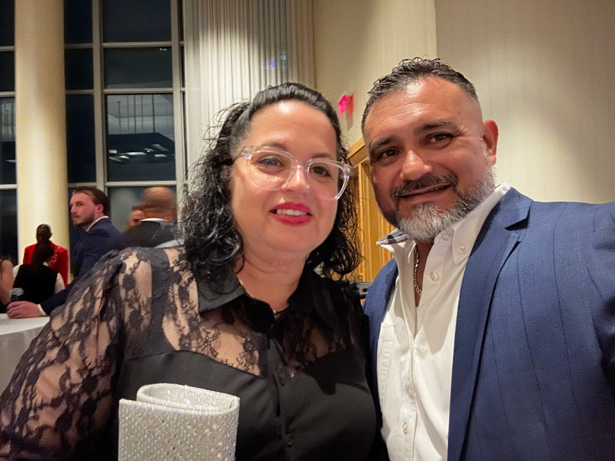 Dax and Maria, the founders of SoFlo Party Rentals, smiling together